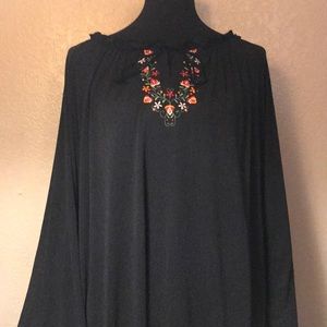 Black Embroidered Blouse